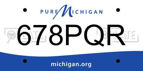 678PQR Michigan License Plate