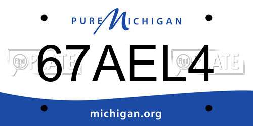 67AEL4 Michigan License Plate
