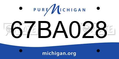 67BA028 Michigan License Plate