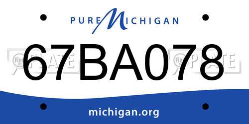 67BA078 Michigan License Plate