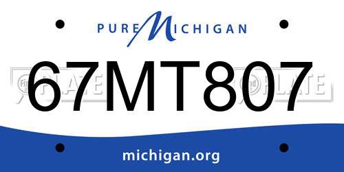 67MT807 Michigan License Plate