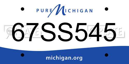 67SS545 Michigan License Plate
