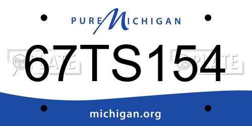 67TS154 Michigan License Plate
