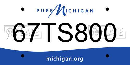 67TS800 Michigan License Plate