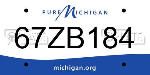 67ZB184 Michigan License Plate