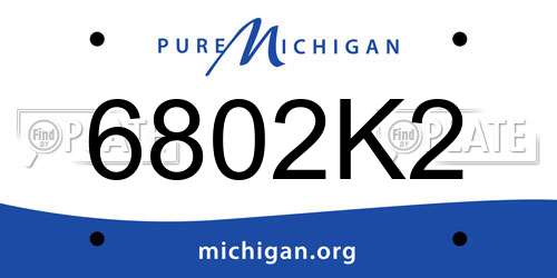 6802K2 Michigan License Plate