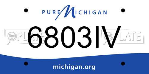 6803IV Michigan License Plate