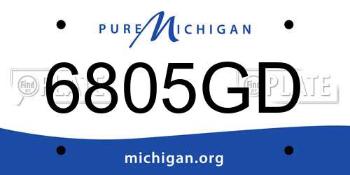 6805GD Michigan License Plate