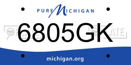 6805GK Michigan License Plate