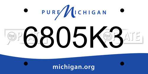 6805K3 Michigan License Plate