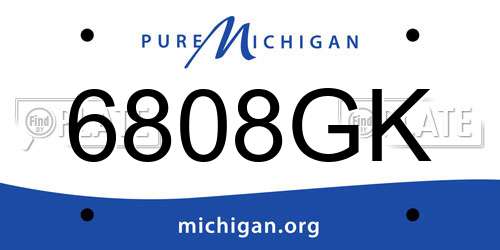 6808GK Michigan License Plate