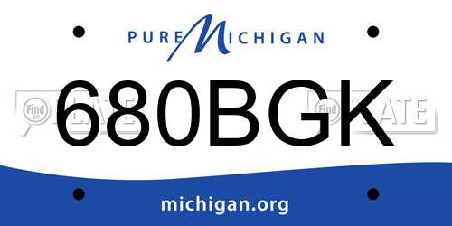 680BGK Michigan License Plate