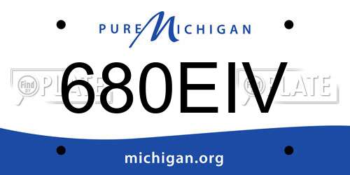 680EIV Michigan License Plate