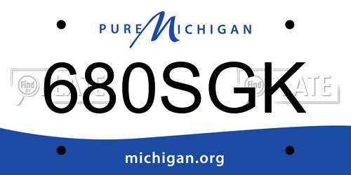 680SGK Michigan License Plate