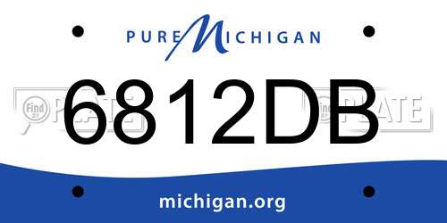 6812DB Michigan License Plate