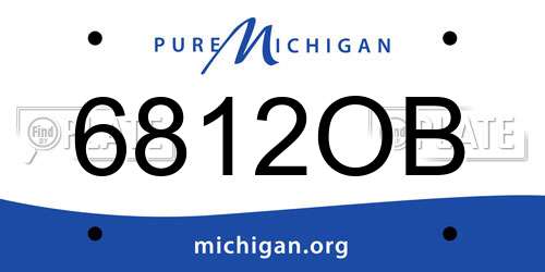 6812OB Michigan License Plate