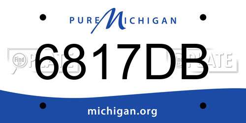 6817DB Michigan License Plate