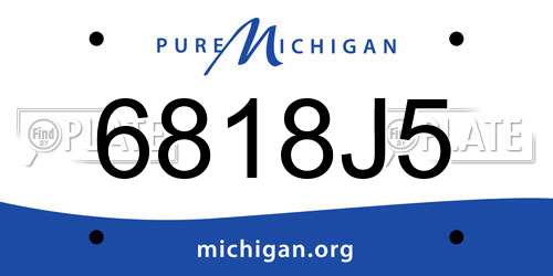 6818J5 Michigan License Plate