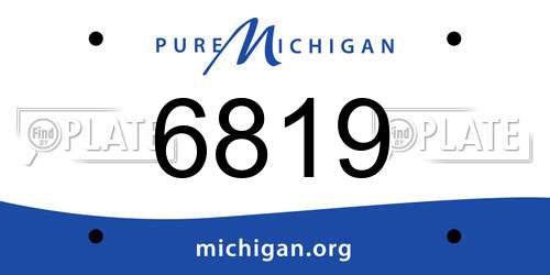 6819 Michigan License Plate