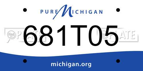 681T05 Michigan License Plate