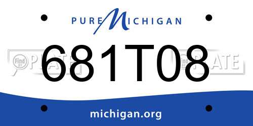681T08 Michigan License Plate