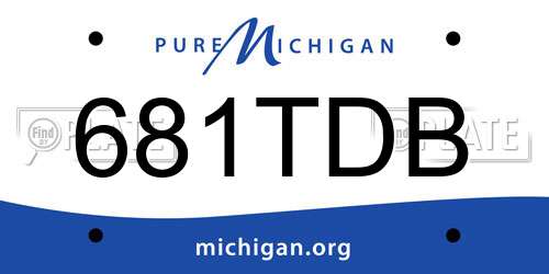 681TDB Michigan License Plate