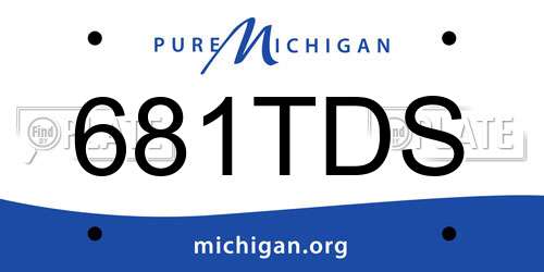 681TDS Michigan License Plate