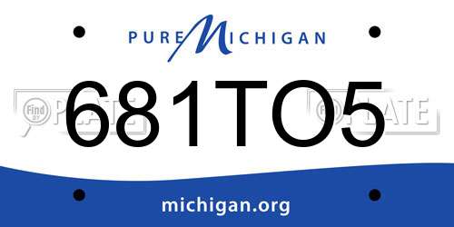 681TO5 Michigan License Plate
