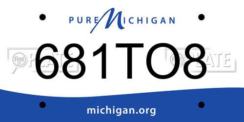 681TO8 Michigan License Plate