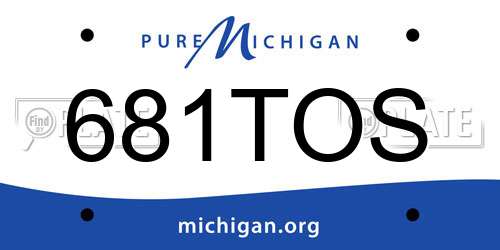 681TOS Michigan License Plate