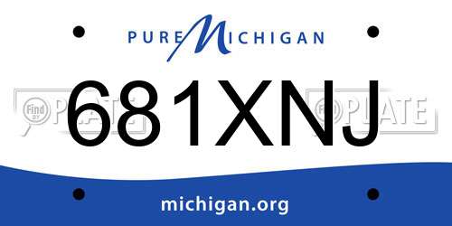 681XNJ Michigan License Plate