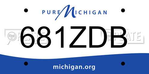 681ZDB Michigan License Plate