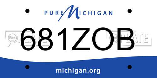 681ZOB Michigan License Plate