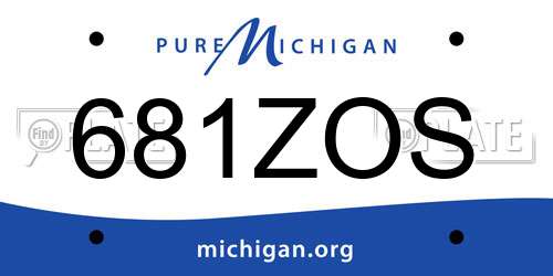 681ZOS Michigan License Plate