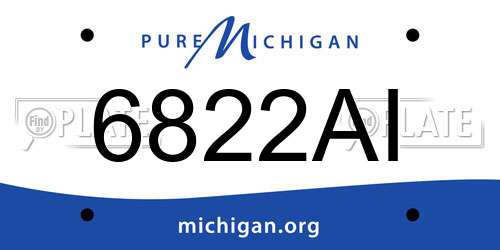 6822AI Michigan License Plate