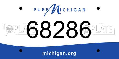 68286 Michigan License Plate