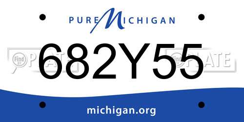 682Y55 Michigan License Plate