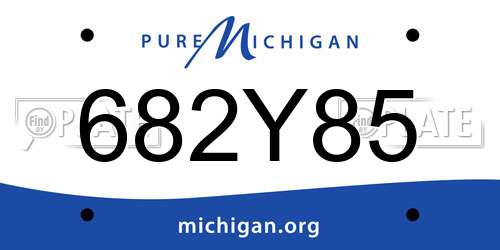 682Y85 Michigan License Plate