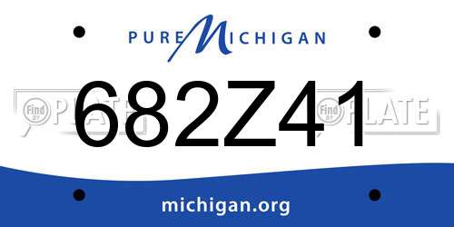 682Z41 Michigan License Plate