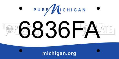 6836FA Michigan License Plate