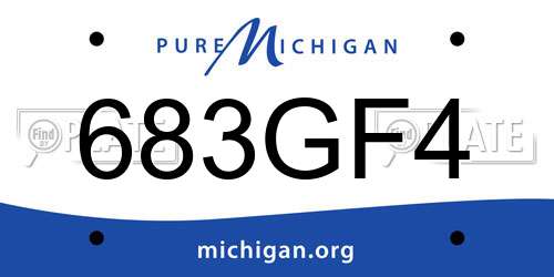 683GF4 Michigan License Plate