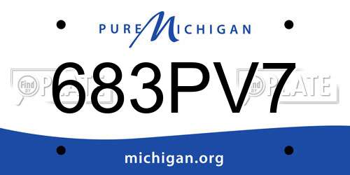 683PV7 Michigan License Plate