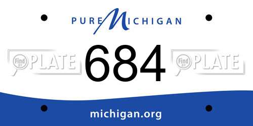 684 Michigan License Plate