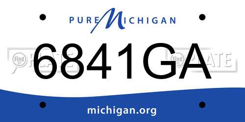 6841GA Michigan License Plate