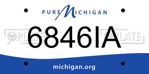 6846IA Michigan License Plate