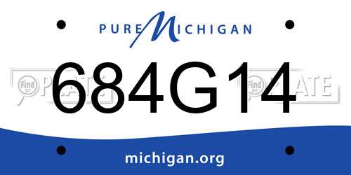 684G14 Michigan License Plate