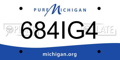 684IG4 Michigan License Plate