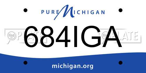684IGA Michigan License Plate