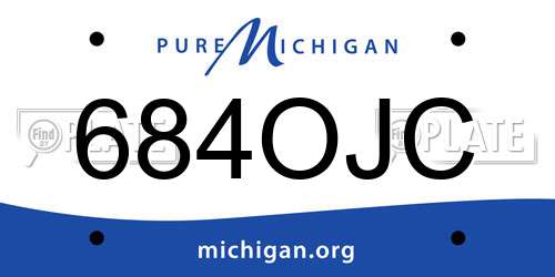 684OJC Michigan License Plate