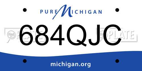 684QJC Michigan License Plate